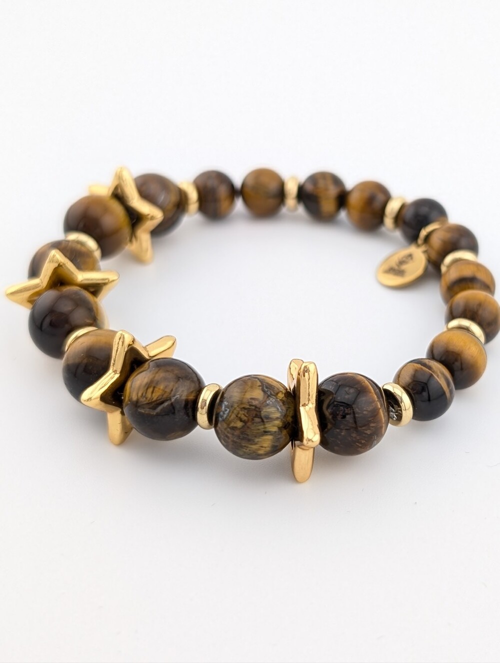 Tiger's Eye Gold Plated Celestial Star Bracelet